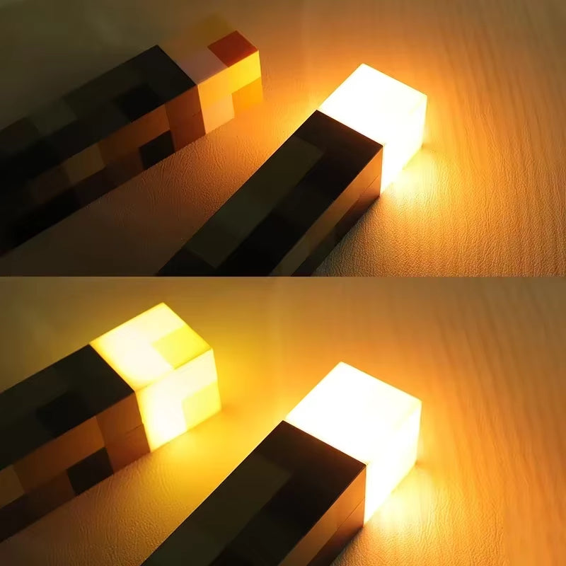 11.5 Inch Brownstone Torch Led Night Lights USB Rechargeable Table Light Game Room Decoration Lamp Kids Birthday Gifts Toy Lamps