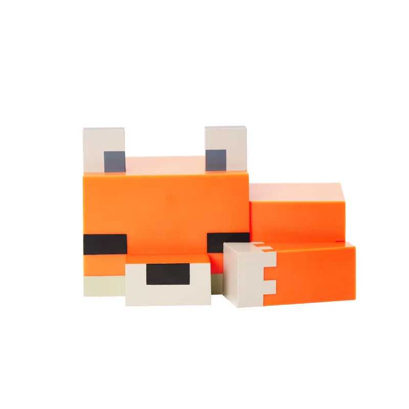MC Game Cute Fox Night Light Soft Orange Glow Officially Licensed Decor and Desk Lamp for Gaming Room or Kids and Tween Bedroom